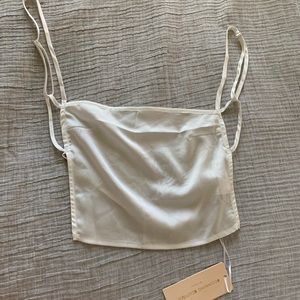 White satin crop top